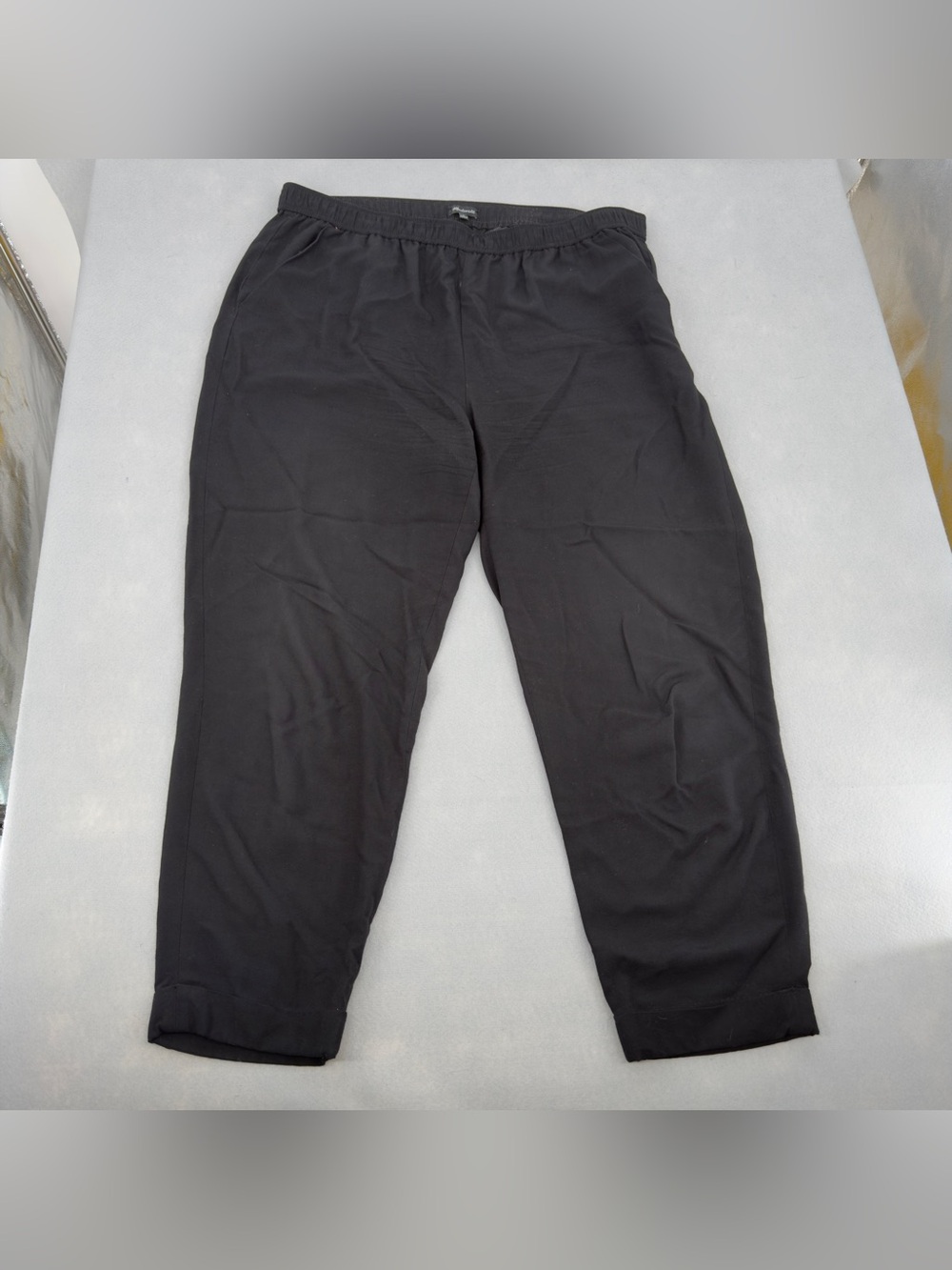 Madewell Black Straight Leg Tapered Pants Sz Large Womens